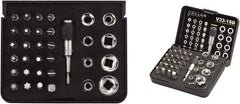 VEGA Industries - 33 Piece, 1/4" Drive Screwdriver Bit Set - #1 to #3 Phillips, 5/64 to 3/16" Hex, T10 to T40 Torx, #1 to #3 Square Recess - Exact Industrial Supply
