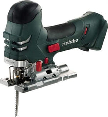 Metabo - 18 Volt, 3,000 SPM, 5-1/4" Stroke Length, Lithium-Ion Cordless Jigsaw - 45° Cutting Angle, Series M18 - Exact Industrial Supply