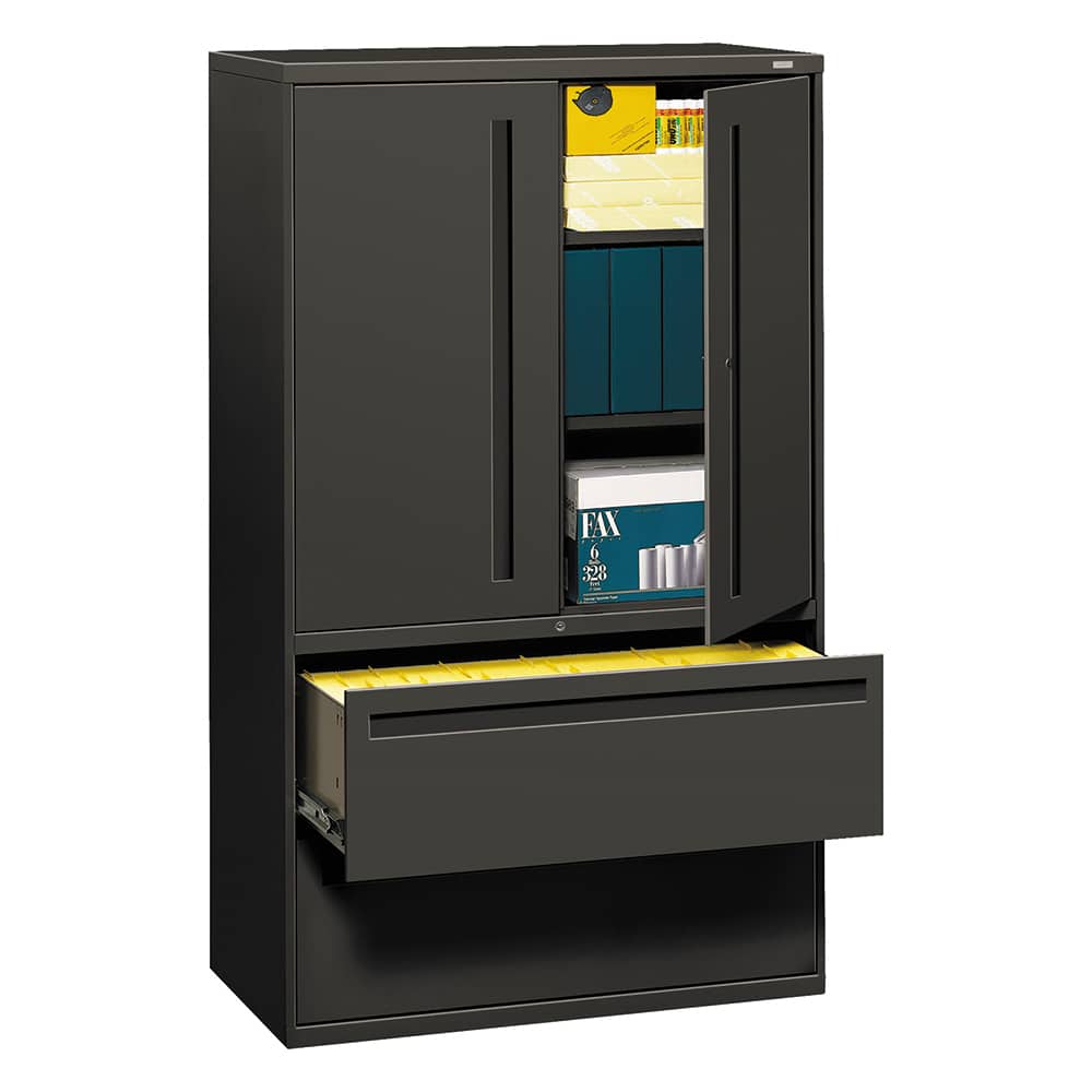 Hon - 2 Drawer Charcoal Steel Lateral File - Exact Industrial Supply