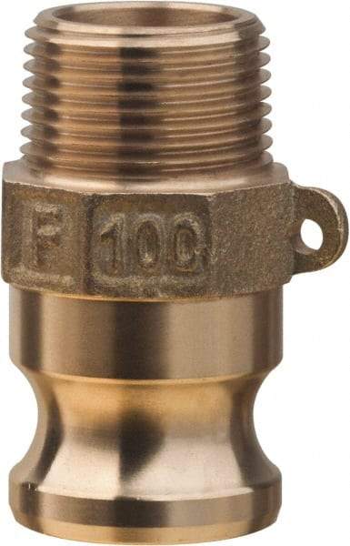 Value Collection - 3" Brass Cam & Groove Suction & Discharge Hose Male Adapter Male NPT Thread - Part F, 3" Thread, 500 Max psi - Exact Industrial Supply