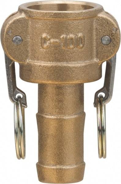 Value Collection - 3" Brass Cam & Groove Suction & Discharge Hose Female Coupler Hose Shank - Part C, 500 Max psi - Exact Industrial Supply