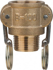 Value Collection - 3" Brass Cam & Groove Suction & Discharge Hose Female Coupler Male NPT Thread - Part B, 3" Thread, 500 Max psi - Exact Industrial Supply