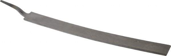 PFERD - 14" Long, Smooth Cut, Flat American-Pattern File - Single/Curved Cut, 0.38" Overall Thickness, Flexible, Tang - Exact Industrial Supply