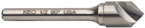 Keo - 1/2" Head Diam, 1/4" Shank Diam, 1 Flute 100° Solid Carbide Countersink - Exact Industrial Supply