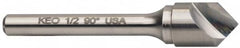 Keo - 1/2" Head Diam, 1/4" Shank Diam, 1 Flute 60° Solid Carbide Countersink - Exact Industrial Supply