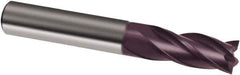 Guhring - 1", 2-1/4" LOC, 1" Shank Diam, 5" OAL, 6 Flute, Solid Carbide Square End Mill - Single End, FIREX Finish, Spiral Flute, 30° Helix, Right Hand Cut, Right Hand Flute, Series 3156 - Exact Industrial Supply