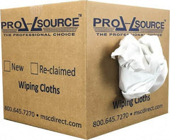 PRO-SOURCE - Cotton Reclaimed Rags - White, Sheeting, Lint Free, 10 Lbs. at 3 to 5 per Pound, Box - Exact Industrial Supply