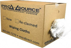 PRO-SOURCE - Cotton Reclaimed Rags - White, Sheeting, Lint Free, 25 Lbs. at 3 to 5 per Pound, Box - Exact Industrial Supply
