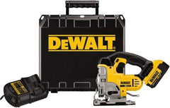 DeWALT - 20 Volt, 3,000 SPM, 1" Stroke Length, Lithium-Ion Cordless Jigsaw - 90° Cutting Angle, Series 20V MAX Battery Included - Exact Industrial Supply