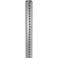 TAPCO - 8' High, Galvanized Traffic Sign Post - Steel, 7/16" Hole Diam, Silver - Exact Industrial Supply