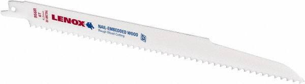 Lenox - 9" Long x 3/4" Thick, Bi-Metal Reciprocating Saw Blade - Straight Profile, 6 TPI, Toothed Edge - Exact Industrial Supply