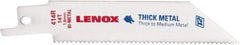 Lenox - 4" Long x 3/4" Thick, Bi-Metal Reciprocating Saw Blade - Straight Profile, 14 TPI, Toothed Edge - Exact Industrial Supply