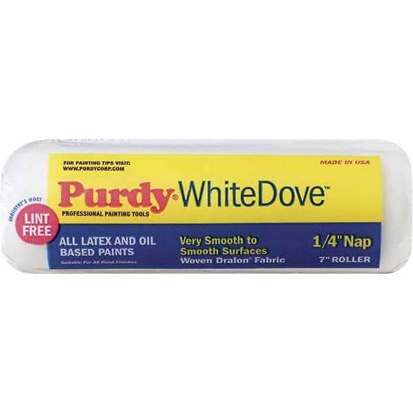 Purdy - 1/4" Nap, 7" Wide Paint Roller Cover - Smooth to Semi-Smooth Texture, Woven Dralon Fabric - Exact Industrial Supply