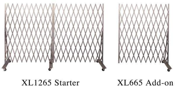 Illinois Engineered Products - 78" High Portable Traffic Control Gate - Galvanized Steel, Silver - Exact Industrial Supply