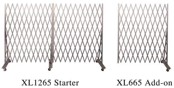 Illinois Engineered Products - 90" High Portable Traffic Control Gate - Galvanized Steel, Silver - Exact Industrial Supply