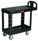 HD Utility Cart 2 shelf (flat) 16 x 30 - Push Handle - Storage compartments, holsters and hooks -- 500 lb capacity - Exact Industrial Supply