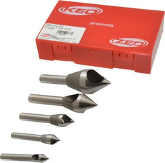 Keo - 5 Piece, 5/16 to 1" Head Diam, 60° Included Angle, Single End Countersink Set - Exact Industrial Supply