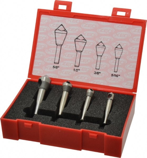 Keo - 4 Piece, 5/16 to 5/8" Head Diam, 90° Included Angle, Single End Countersink Set - Exact Industrial Supply