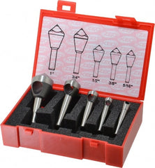 Keo - 5 Piece, 5/16 to 1" Head Diam, 100° Included Angle, Single End Countersink Set - Exact Industrial Supply