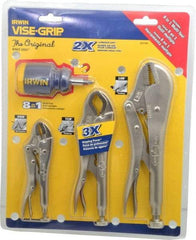 Irwin - 4 Piece Locking Plier Set - Comes in Display Card - Exact Industrial Supply