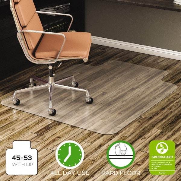 Deflect-o - 53" Long x 45" Wide, Chair Mat - Rectangular, Straight Edge Style - Exact Industrial Supply