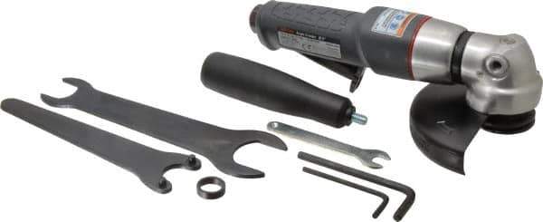 Ingersoll-Rand - 5" Wheel Diam, 12,000 RPM, Pneumatic Angle & Disc Grinder - 5/8-11 Spindle, 41 CFM, Rear Exhaust - Exact Industrial Supply