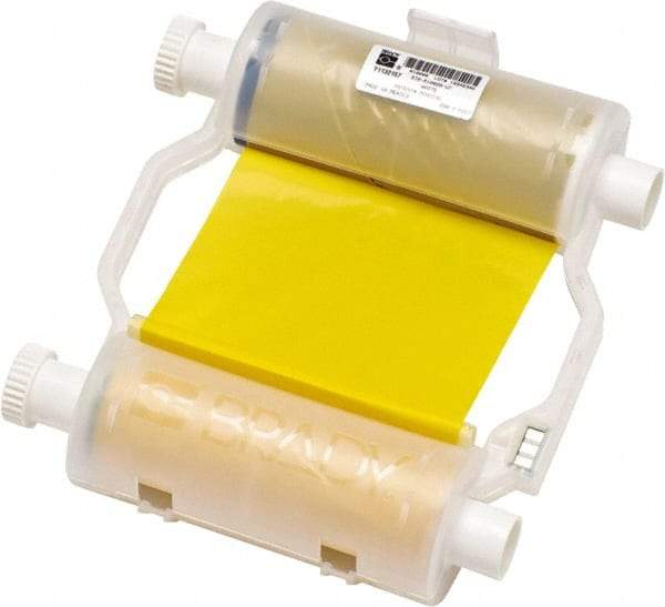 Brady - 4.33" Wide, Yellow & White Resin Ribbon 1 Color Ribbon Cartridge - For BBP30 Label Printer, BBP33 Label Printer, BBP35 Multicolor Sign & Label Printer, BBP37 Color & Cut Sign & Label Printer, BradyPrinter S3100, BBP31 Sign & Label Printer - Exact Industrial Supply