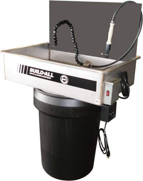 Build-All - Drum Mount Water-Based Parts Washer - 25 Gal Max Operating Capacity, 304 Stainless Steel Tank, 115 Input Volts - Exact Industrial Supply