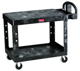 Utility Cart 2- Shelf (flat) 24 x 36 - Push Handle -- Storage compartments, holsters and hooks -- 500 lb capacity - Exact Industrial Supply