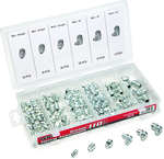 110 Pc. Grease Fitting Assortment - stright and 90 degree fittings - Exact Industrial Supply