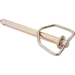 Value Collection - 5/8" Pin Diam, 7-5/8" Long, Zinc Plated Steel Pin Lock Hitch Pin - 6" Usable Length - Exact Industrial Supply