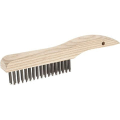 Weiler - 4 Rows x 16 Columns Steel Scratch Brush - 10" Brush Length, 10" OAL, 1-3/16 Trim Length - Exact Industrial Supply