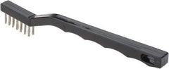 Weiler - 3 Rows x 7 Columns Stainless Steel Scratch Brush - 7-1/8" Brush Length, 7-1/8" OAL, 1/2 Trim Length, Plastic Handle - Exact Industrial Supply