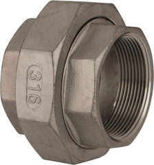 Value Collection - 2" Grade 316 Stainless Steel Pipe Union - FNPT x FNPT End Connections, 150 psi - Exact Industrial Supply