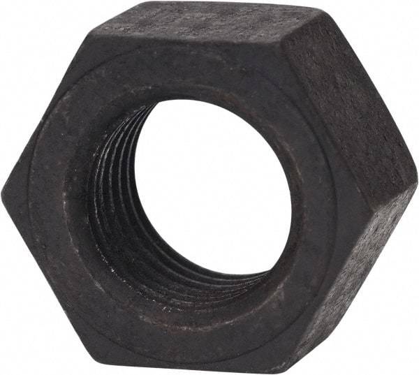 Made in USA - 7/16-14 UNC Steel Right Hand Hex Nut - 11/16" Across Flats, 3/8" High, Zinc Yellow Dichromate Finish - Exact Industrial Supply