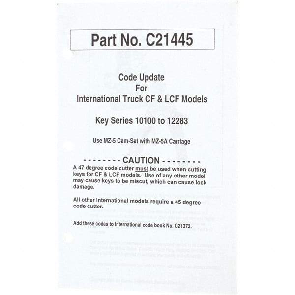 Value Collection - Code Book Key Machine - Exact Industrial Supply