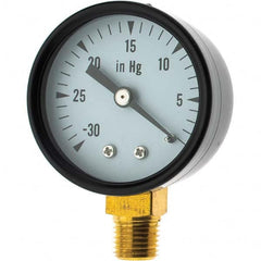 Value Collection - Vacuum Gauges Type: Analog Vacuum Gauge Thread Size: 1/4 - Exact Industrial Supply