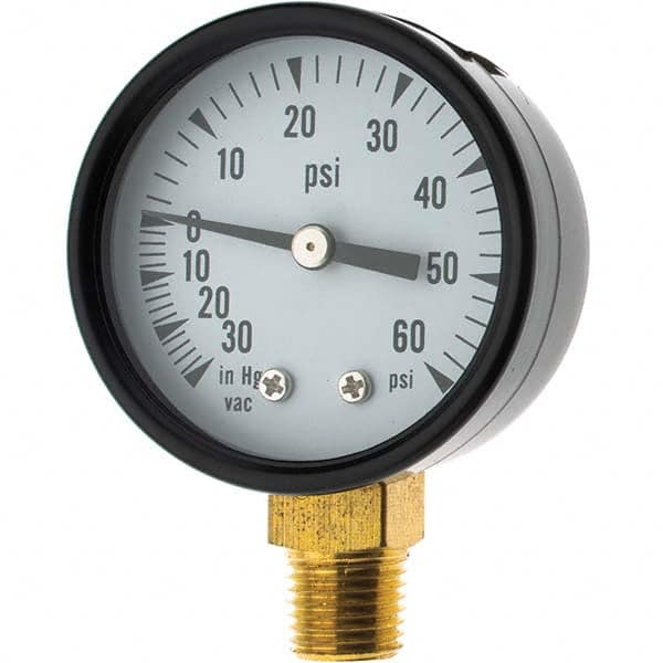 Value Collection - Vacuum Gauges Type: Analog Vacuum Gauge Thread Size: 1/4 - Exact Industrial Supply