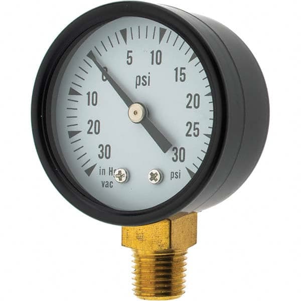 Value Collection - Vacuum Gauges Type: Analog Vacuum Gauge Thread Size: 1/4 - Exact Industrial Supply