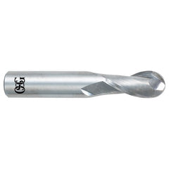 3/16″ Dia. × 3/16″ Shank × 5/8″ DOC × 2″ OAL, CBD Bright, 2 Flute, 30° Helix, Round, Ballnose End Mill - Exact Industrial Supply