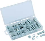 240 Pc. USS Nut & Bolt Assortment - Bolts; hex nuts and washers. Zinc oxide finish - Exact Industrial Supply