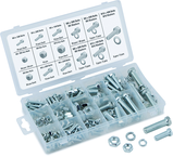 240 Pc. Metric Nut & Bolt Assortment - Bolts; hex nuts and washers. Zinc Oxide finish - Exact Industrial Supply