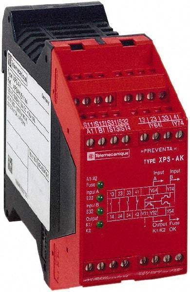Schneider Electric - 115 VAC & 24 VDC, 9 VA Power Rating, Electromechanical & Solid State Screw Clamp General Purpose Relay - 10 Amp at 24 VDC, 90mm Wide x 99mm High x 114mm Deep - Exact Industrial Supply
