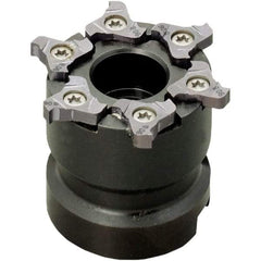 Iscar - Arbor Hole Connection, 0.157" Cutting Width, 0.189" Depth of Cut, 2" Cutter Diam, 3/4" Hole Diam, 6 Tooth Indexable Slotting Cutter - TRIB-SM Toolholder, TRI Insert, Right Hand Cutting Direction - Exact Industrial Supply