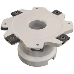 Iscar - Shell Mount A Connection, 0.236" Cutting Width, 14.5mm Depth of Cut, 63mm Cutter Diam, 16mm Hole Diam, 8 Tooth Indexable Slotting Cutter - FDN-LN08 Toolholder, LNET Insert, Right Hand Cutting Direction - Exact Industrial Supply
