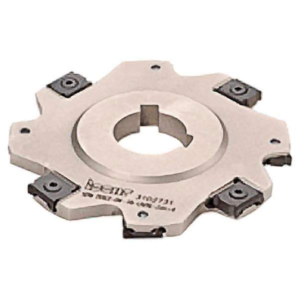 Iscar - Arbor Hole Connection, 1/8" Cutting Width, 0.55" Depth of Cut, 2-1/2" Cutter Diam, 7/8" Hole Diam, 8 Tooth Indexable Slotting Cutter - SDN-LN08 Toolholder, LNET Insert, Right Hand Cutting Direction - Exact Industrial Supply