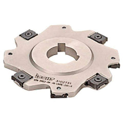 Iscar - Arbor Hole Connection, 5/32" Cutting Width, 0.55" Depth of Cut, 2-1/2" Cutter Diam, 7/8" Hole Diam, 8 Tooth Indexable Slotting Cutter - SDN-LN08 Toolholder, LNET Insert, Right Hand Cutting Direction - Exact Industrial Supply