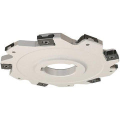 Iscar - Arbor Hole Connection, 0.197" Cutting Width, 14.8mm Depth of Cut, 63mm Cutter Diam, 22mm Hole Diam, 8 Tooth Indexable Slotting Cutter - SDN Toolholder, LNET Insert, Right Hand Cutting Direction - Exact Industrial Supply