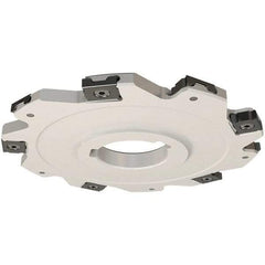 Iscar - Arbor Hole Connection, 0.157" Cutting Width, 22mm Depth of Cut, 80mm Cutter Diam, 22mm Hole Diam, 10 Tooth Indexable Slotting Cutter - SDN Toolholder, LNET Insert, Right Hand Cutting Direction - Exact Industrial Supply