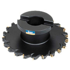 Iscar - Shell Mount A Connection, 0.315" Cutting Width, 0.8937" Depth of Cut, 80mm Cutter Diam, 0.8661" Hole Diam, 14 Tooth Indexable Slotting Cutter - FDN Toolholder, Q/XOMT Insert - Exact Industrial Supply